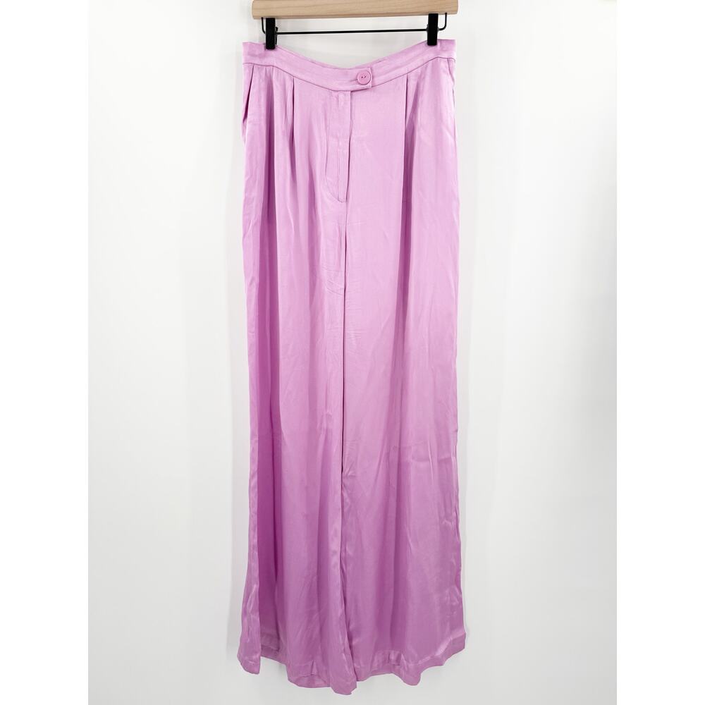 Corey Lynn Calter Pants Size Large Anthropologie Petra Trousers Wide Leg Lilac - Picture 4 of 16
